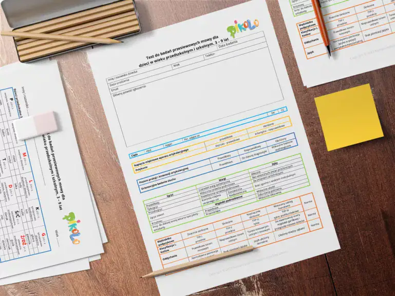 Badanie przesiewowe mowy dzieci od 3 do 9 lat - protokół PDF