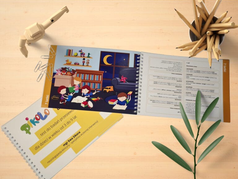 Kwestionariusz logopedyczny PIKOLO - diagnoza dzieci, badanie przesiewowe mowy, rozumienie i nadawanie mowy, 7 latki