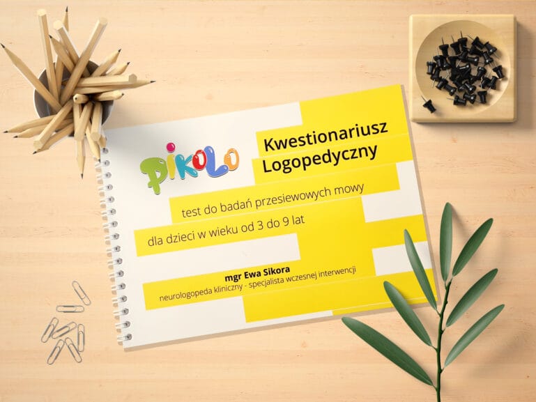 Kwestionariusz logopedyczny PIKOLO - diagnoza dzieci, badanie przesiewowe mowy, okładka, diecie w wieku od 3 do 9 lat