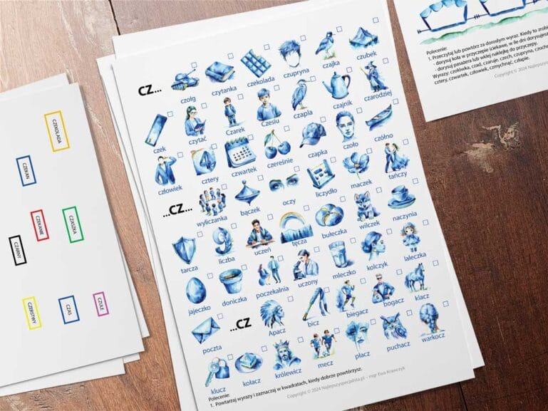 Zeszyt logopedyczny nr 1 – Niebieski świat głoski CZ - PDF do pobrania - obrazek 5