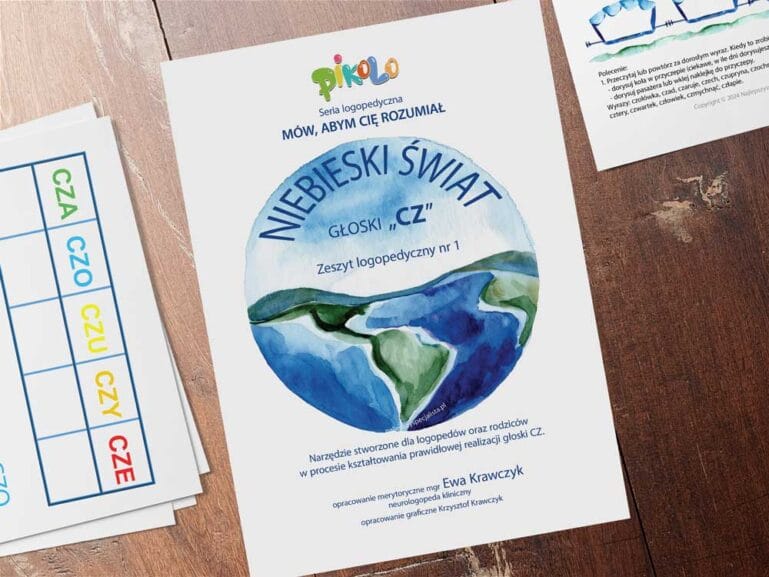 Zeszyt logopedyczny nr 1 – Niebieski świat głoski CZ - PDF do pobrania