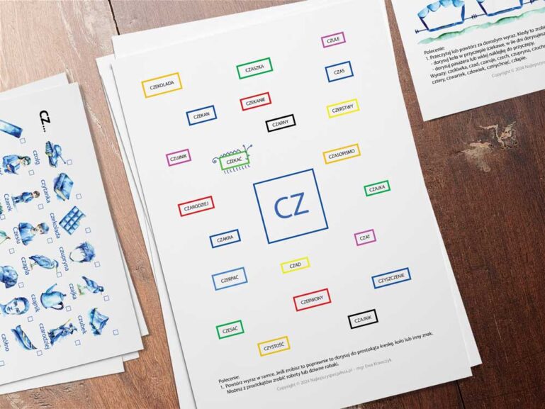 Zeszyt logopedyczny nr 1 – Niebieski świat głoski CZ - PDF do pobrania - obrazek 4