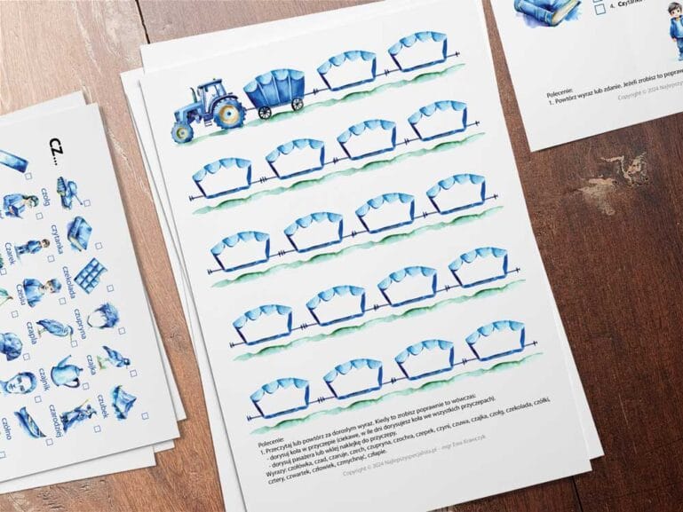 Zeszyt logopedyczny nr 1 – Niebieski świat głoski CZ - PDF do pobrania - obrazek 2