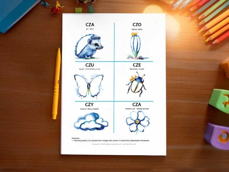 głoska cz karta pracy nr 3