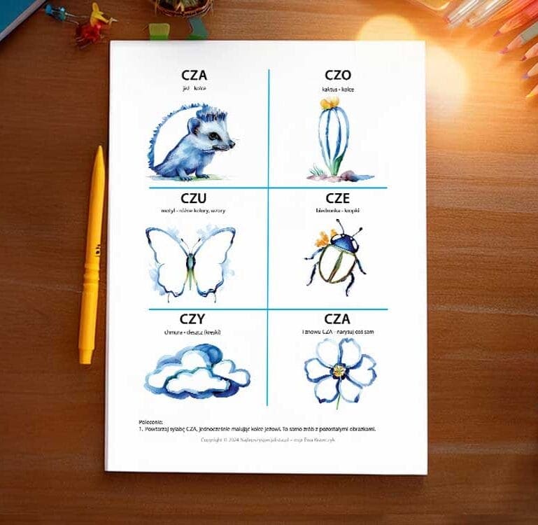 głoska cz karta pracy nr 3