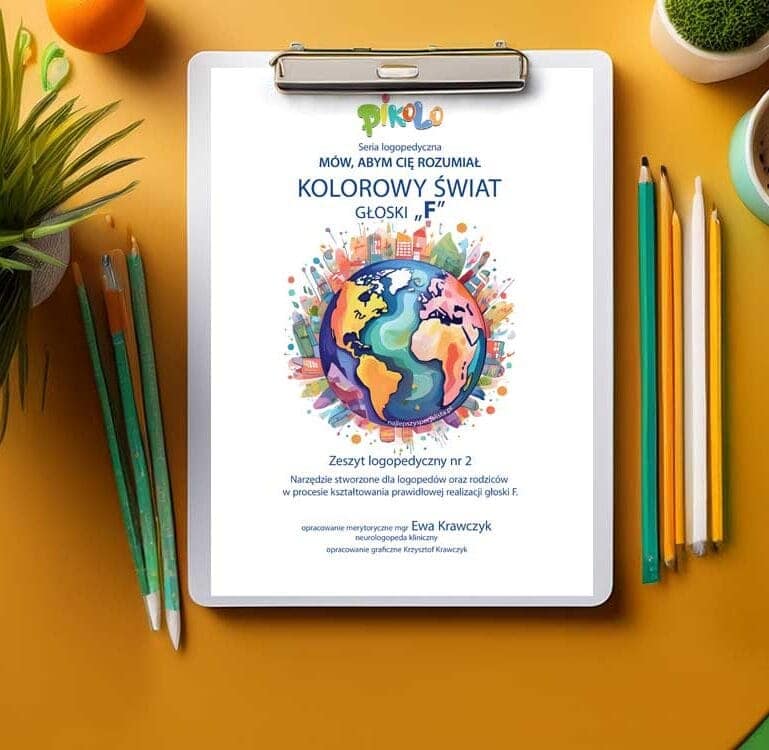 Kolorowy świat głoski F- zeszyt logopedyczny nr 2 - pdf