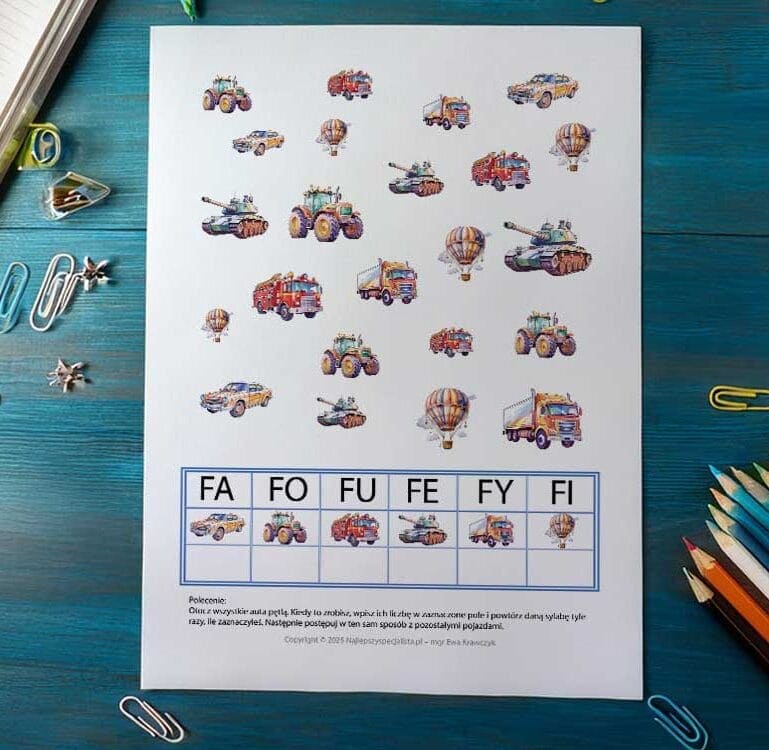 głoska f karta pracy nr 3 pdf do pobrania