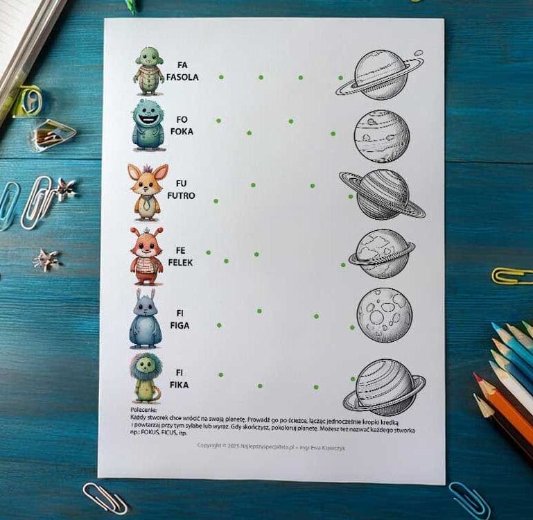 głoska f karta pracy nr 9 pdf do pobrania