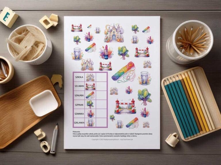 Szumiący świat głoski SZ - zeszyt logopedyczny nr 3 - pdf - obrazki