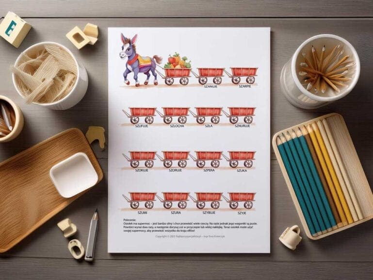 Szumiący świat głoski SZ - zeszyt logopedyczny nr 3 - pdf - osiołek