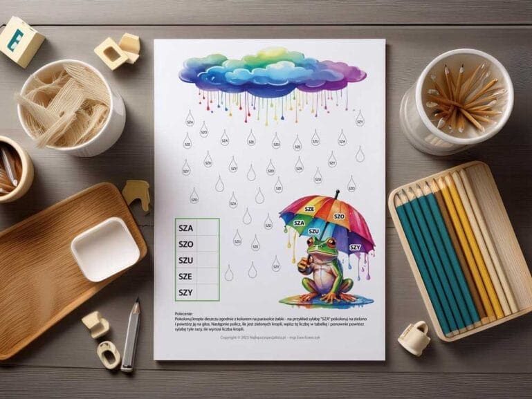 Szumiący świat głoski SZ - zeszyt logopedyczny nr 3 - pdf - żaba